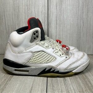 Jordan 5 Retro White Cement Basketball Sneaker Casual  Athletic Shoe Men Size 11